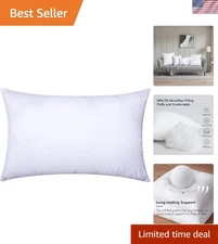 Soft 12x20 Inch Pillow Insert with Durable Polyester Cover - Fluffy Support