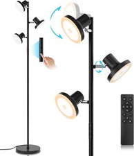 36W LED Tree Floor Lamp, Modern Dimmable Standing Lamp with Remote  Black