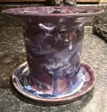 Hand Thrown Art Pottery Toothbrush-Toothpaste Holder Signed Glaze