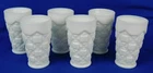 Vintage Westmoreland Set 6 ~ OLD QUILT WHITE MILK GLASS TUMBLERS ~ Juice MINT!
