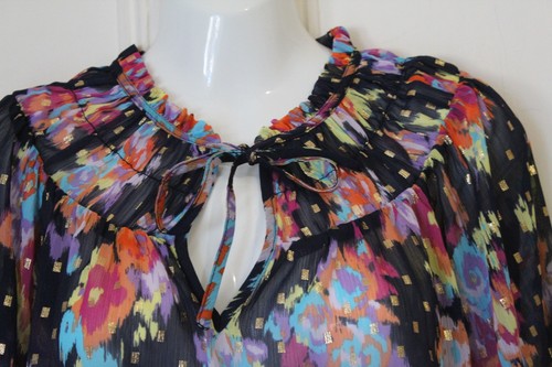 Blusa multicolore Dannii Minogue stampata in foil - taglia 8 Petite - nuova - Foto 8 di 9