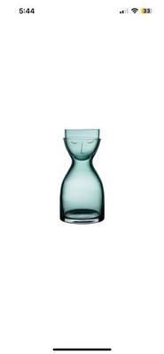 Nude Green Glass Mr.& Mrs. Night Carafe New Open Box, Artistic Piece