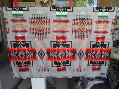 Vtg 1930-1972, PENDLETON, USA made, Wool Blanket, Native Print, 49x54 inches
