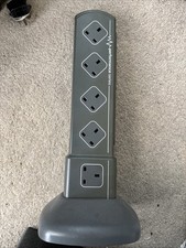 Masterplug 10-Way Tower 1 Metre Extension Lead With Surge Protector