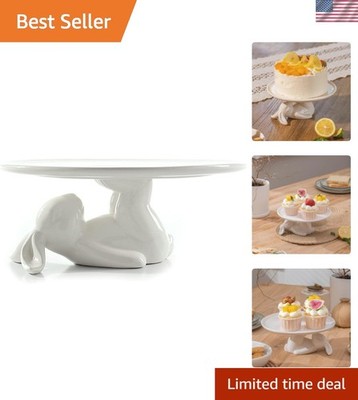Unique 8.3'' White Bunny Cake Stand - Ideal for Easter Parties and Gifting