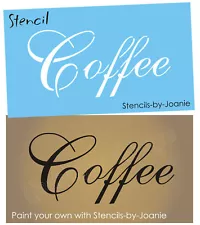 STENCIL Coffee French Script Shabby Cottage Kitchen Work Craft Art DIY Signs