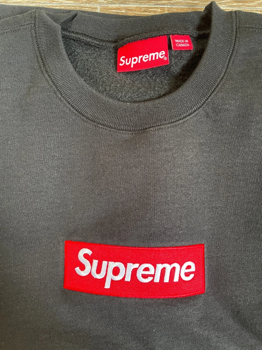 Supreme Box Logo Crewneck Sweatshirt Black Large L NEW BOGO FW2022
