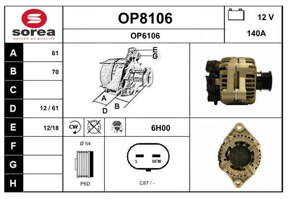 Alternateur SNRA OP8106 : Solution Panne Batterie pour Saab 9-3 D et Break