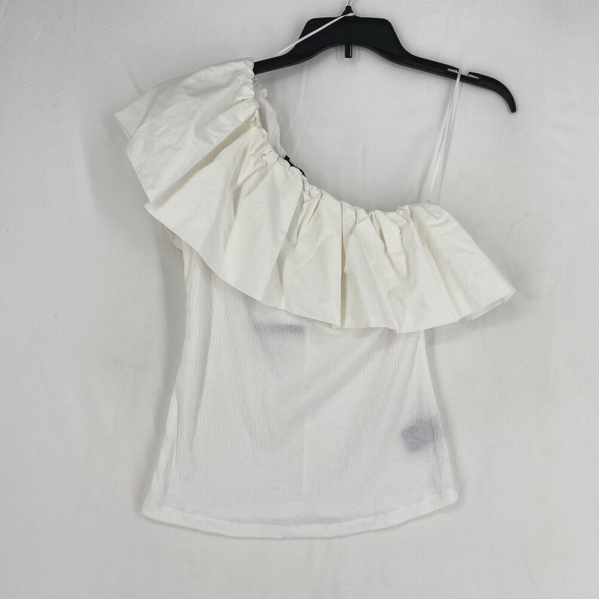 white off the shoulder top with ruffles