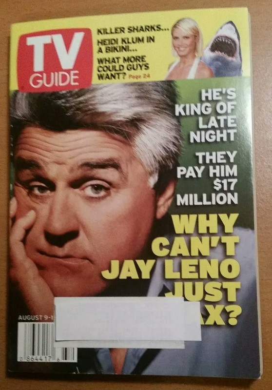TV GUIDE 9-5 AUG 2003 ISSUE - JAY LENO COVER "THE TONIGHT SHOW"