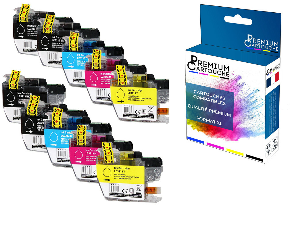 Cartouches d'encre compatibles Brother LC3213XL lot de 10 consommables jet d'encre