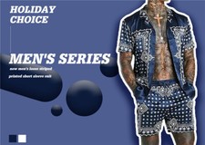 Mens Summer Outfit 2-Piece Set Short Sleeve T Shirts and Shorts Sweatsuit Set