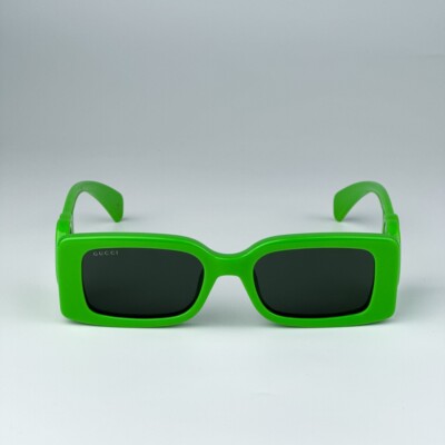 Gucci Women Sunglasses Acid Green Grey Rectangle GG1325S 009 