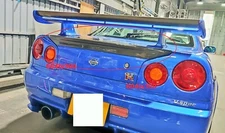 Carbon Fiber Mine's Style Trunk Spoiler Lip FOR Skyline R34 GTR GTT