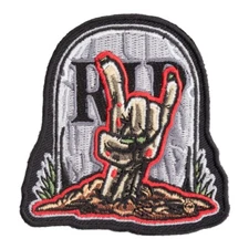 Rock N Roll RIP Zombie Hand Patch, Zombie Grave Patches
