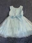 Jona Michelle Girls 4 T Blue Fit & Flare Special Occasion Floral Tiered Dress — photo 3