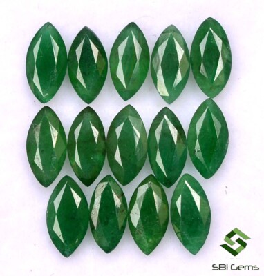 3.25 Cts Natural Emerald Marquise Cut 6x3 mm Lot 14 Pcs Dark Green Gemstones