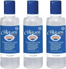 Purilens Plus Preservative Free Saline Three 4 Fl Oz 120-mL Bottles pH-balanced