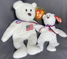 Liberty And Matching Teeny Liberty With Tag Error. Retired TY Beanie Babies.