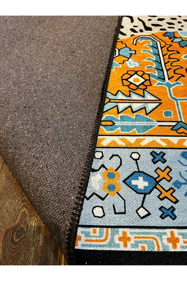 传统金色正品豹纹地毯手工塔夫特 Rus 套装客厅 — 第 4/4 张图片