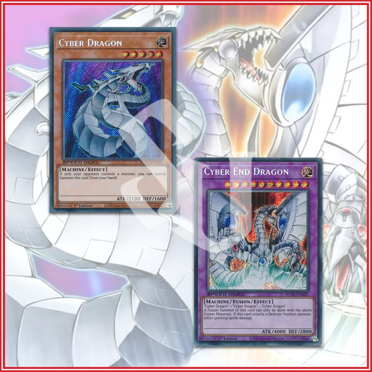 YuGiOh Cyber Dragon & End Dragon SGX | Secret Rare 1st Edition Zane Deck |  eBay