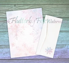 Pastel Snowflakes Writing Paper Stationery | 24 Sheets - Lined and Unlined