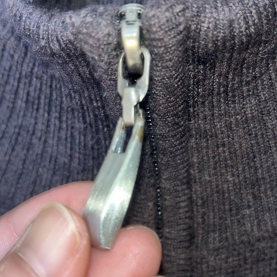 Structure Sweater Mens Size S Quarter Zip Mockneck Merino Wool Brown Neutral - Image 4 of 4