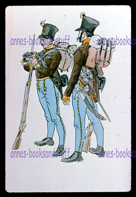 35 mm color slide * 4 piece drawings soldiers Russian 1800's Swedish Medival
