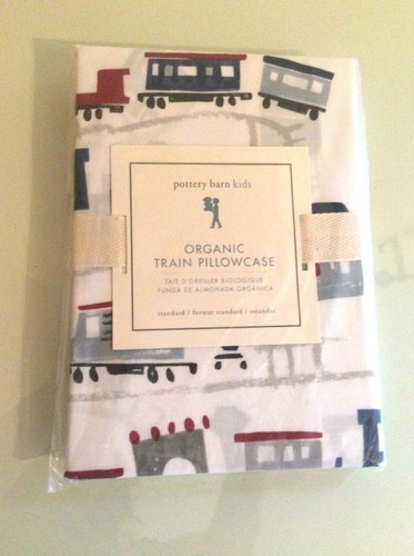 Pottery Barn PILLOWCASE Truck car train holiday party gift star Christmas Disney
