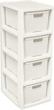 Storage Unit with Basket Drawers Tower Cabinet 4 Sizes S - XL 2 Colours Portable