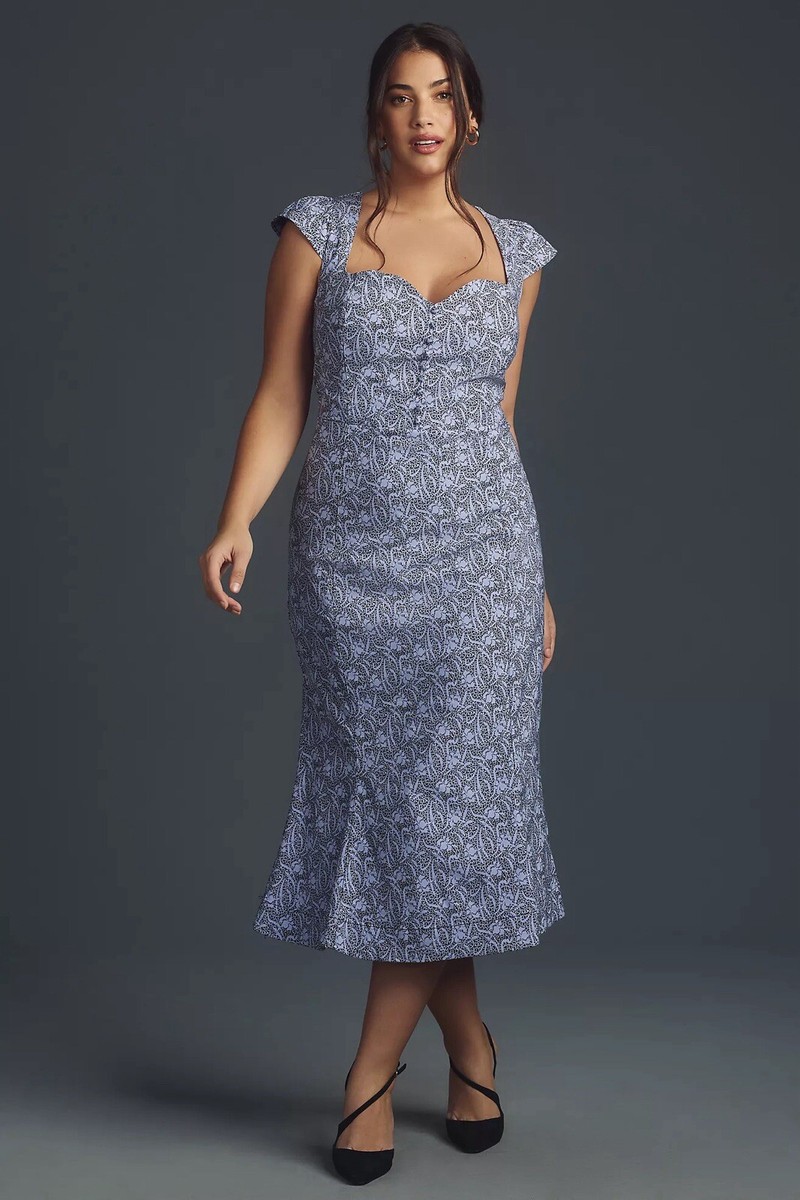 Anthropologie The Cecily Fit & Flare Sweetheart Dress by Maeve Size XL MSRP  $170