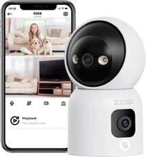 ZOSI 2MP+2MP Motion Tracking Night Vision WiFi Security Camera Home Baby Monitor