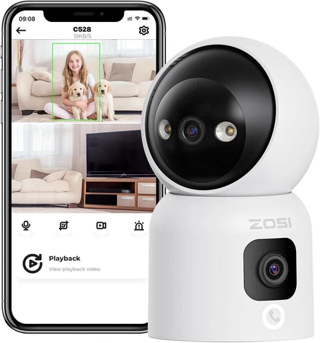 ZOSI 2MP+2MP Motion Tracking Night Vision WiFi Security Camera Home Baby Monitor - Picture 1 of 9
