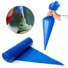 100 x Disposable Icing Piping Bags Blue Sticky Cake Decoration Bag 21"