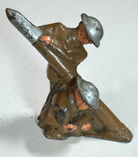 Barclay / Manoil 791 Soldiers w/ Mortar Cannon, Military Heavy Gun Vintage