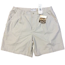 Columbia Sportswear Atsa Walking Short Mens Sz 40 Beige Pockets 8" Inseam Cotton