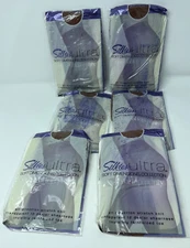 6 Pair Vintage Silkies Ultra Soft Dimensions Control Top Panty Hose Beige-Small