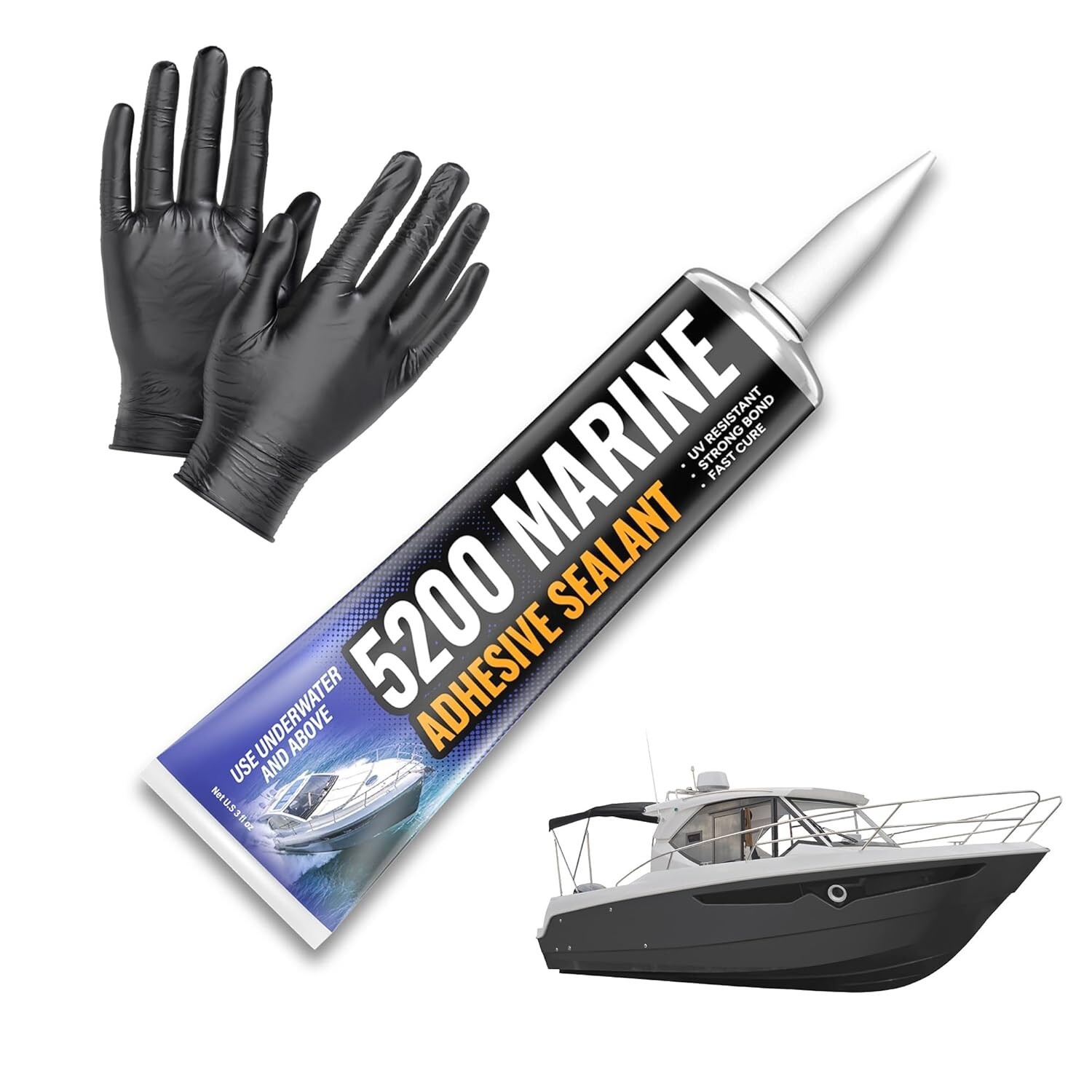 5200 Marine Sealant Fast Cure High Strength 3oz Nozzle