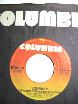 JOURNEY * 45 * The Party's Over / Just The Same Way * 1981 * VG * USA ORIGINAL