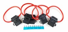 5 Pack 8 Gauge In-line ATC Copper Fuse Holder 15A AMP Fuse w/Cover Car Boat RV
