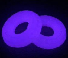 Purple Glow in the Dark lanyard bead Keychain Paracord bead, 2 Pack, USA Made
