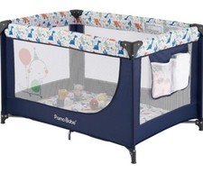   Portable Crib, Padded Mat with Carry Bag - Blue Pamo Babe
