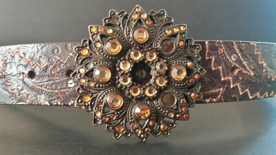?Chico’s Genuine Leather Belt – Multicolor Woven Accent, Size M ?Chico main image 4
