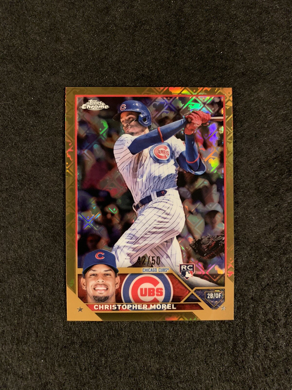 2023 Topps Chrome Logofractor Christopher Morel Gold /50 RC Chicago Cubs