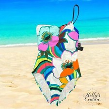 La Blanca colorful tropical floral print one piece swim suit wms sz 12 - NWT