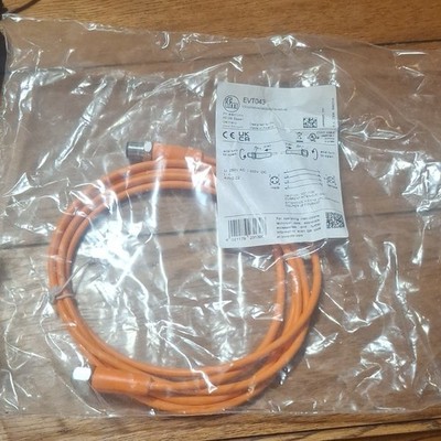 IFM EVT043 M12 Patchcord Cable Male-Female 4-Pin 2m Washdown Orange New