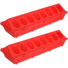 2PCS Pigeon Long Food Trough Pigeon Cage Food Trough Anti-spill Box Red