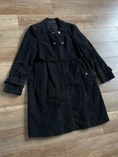 Women's Vintage Gucci Black Corduroy Trench Coat Jacket Size IT 44
