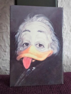 Kühlschrankmagnet, Duckstein, von der Duckomenta, Donald Duck als Einstein