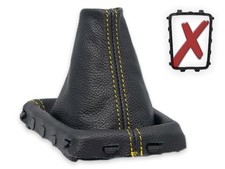 SCHALTMANSCHETTE FUR VOLVO V70 III FL 2014-2016 SCHALTSACK LEDER NAHT GELB